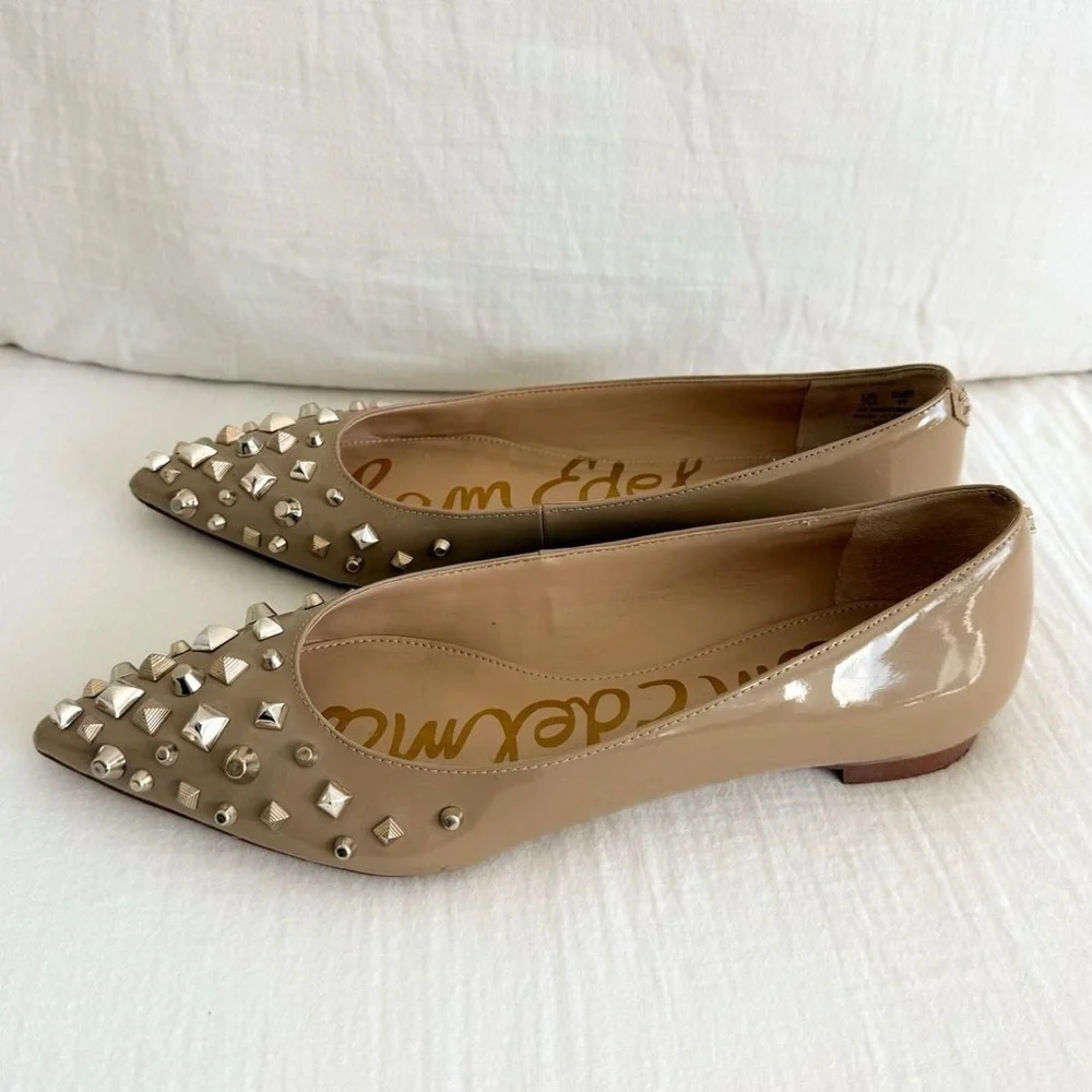 Sam Edelman Nude Savana Studded Flats - Picture 2 of 7